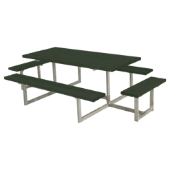 Plus Basic Bord/bænkesæt Med 2 Påbygninger 260 Cm Grøn