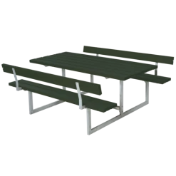 Plus Basic Bord/bænkesæt Med 2 Ryglæn 177 Cm Grøn