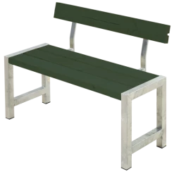 Plus Café Plankebænk Med 1 Ryglæn 127 Cm Grøn