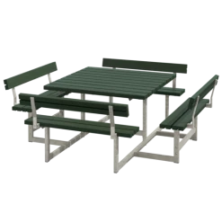 Plus Picnic Bord/bænkesæt Med 4 Ryglæn 224 Cm Grøn