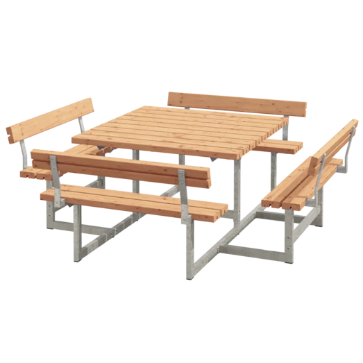 Plus Picnic Bord/bænkesæt Med 4 Ryglæn 224 Cm Lærk