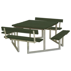 Plus Twist Bord/bænkesæt Med 2 Ryglæn 204 Cm Grøn