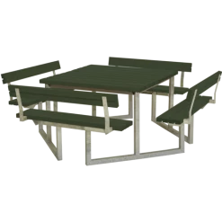 Plus Twist Bord/bænkesæt Med 4 Ryglæn 227 Cm Grøn