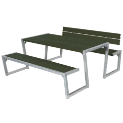 Plus Zigma Bord/bænkesæt Med 1 Ryglæn Grøn
