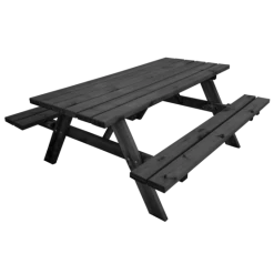 Bord- Og Bænkesæt Sort, 177 Cm