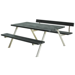 Plus Alpha Bord- Og Bænkesæt Med 1 Ryglæn Retextil Grå