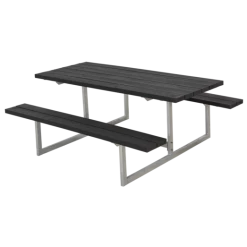 Plus Basic Bord/bænkesæt 177 Cm Retextil Sort