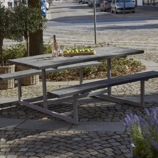 Plus Basic Bord/bænkesæt 177 Cm Retextil Sort - Billede 3