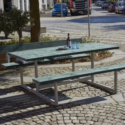 Plus Basic Bord/bænkesæt Med 1 Ryglæn 177 Cm Retextil Grøn - Billede 3