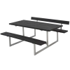 Plus Basic Bord/bænkesæt Med 1 Ryglæn 177 Cm Retextil Sort