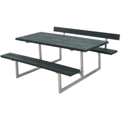 Plus Basic Bord/bænkesæt Med 1 Ryglæn 177 Cm Retextil Grå