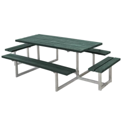 Plus Basic Bord/bænkesæt Med 2 Påbygninger 260 Cm Retextil Grøn