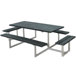 Plus Basic Bord/bænkesæt Med 2 Påbygninger 260 Cm Retextil Grå