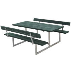 Plus Basic Bord/bænkesæt Med 2 Ryglæn 177 Cm Retextil Grøn