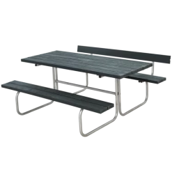 Plus Classic Bord/bænkesæt Med 1 Ryglæn 177 Cm Retextil Grå