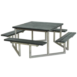 Plus Twist Bord/bænkesæt 204 Cm Retextil Grå