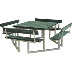Plus Twist Bord/bænkesæt Med 4 Ryglæn 227 Cm Retextil Grøn