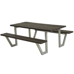 Plus Wega Bord/bænkesæt 177 Cm Retextil Sort